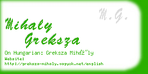 mihaly greksza business card